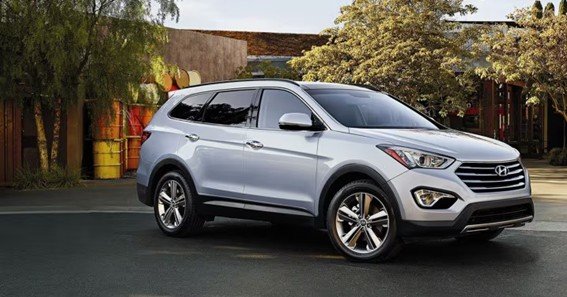 silver hyundai santa fe